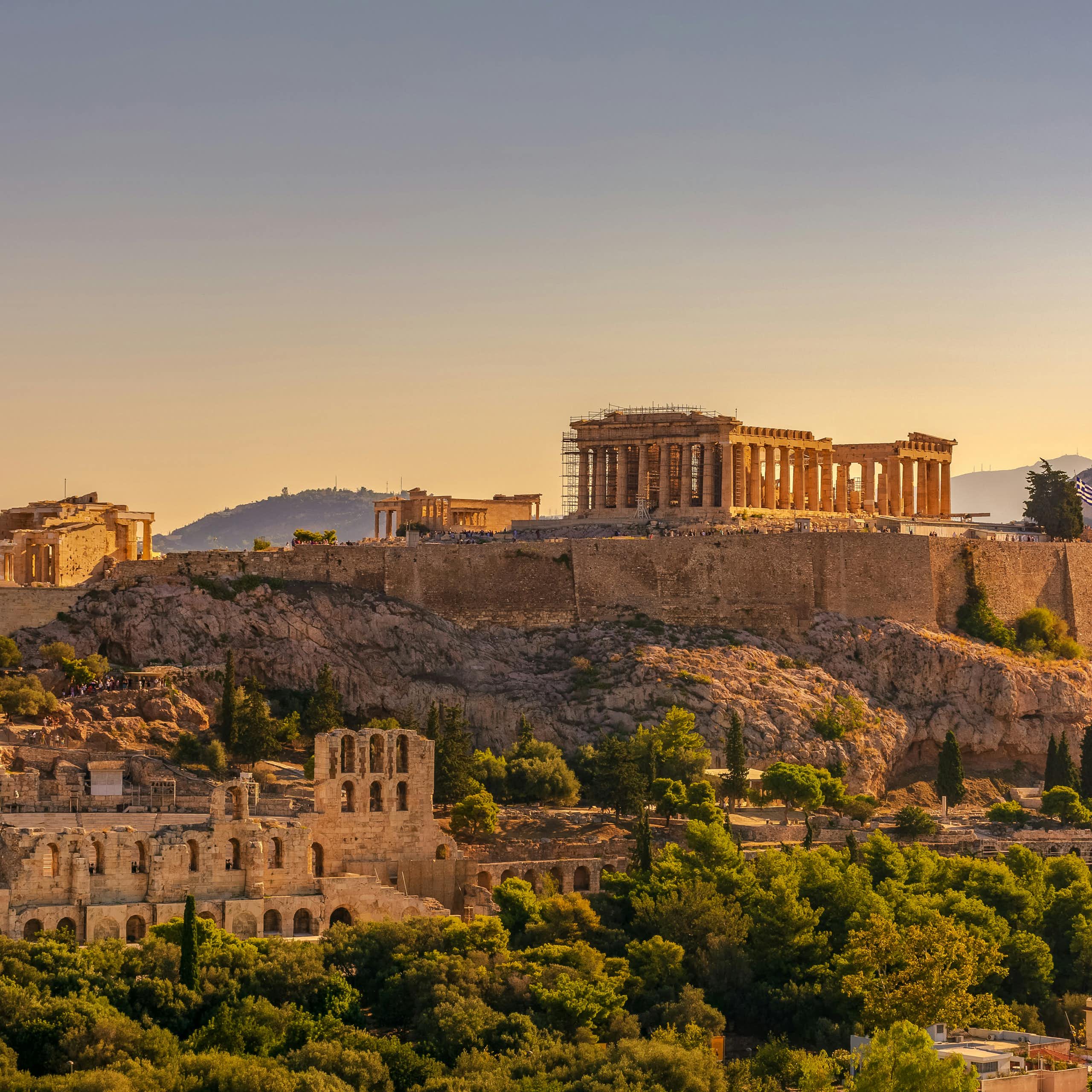 The Acropolis of Athens with the Parthenon.