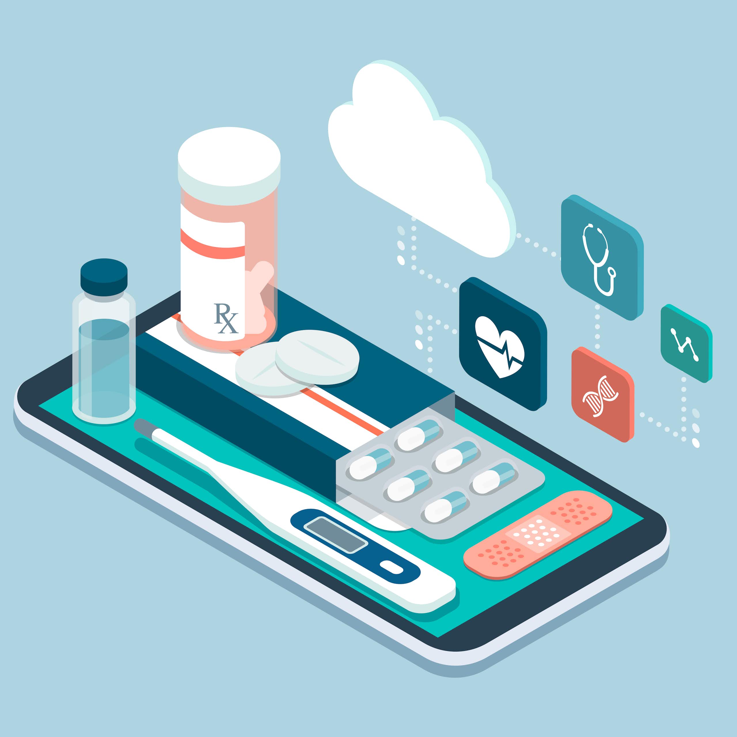 Un appareil intelligent est connecté à Internet et propose différents médicaments