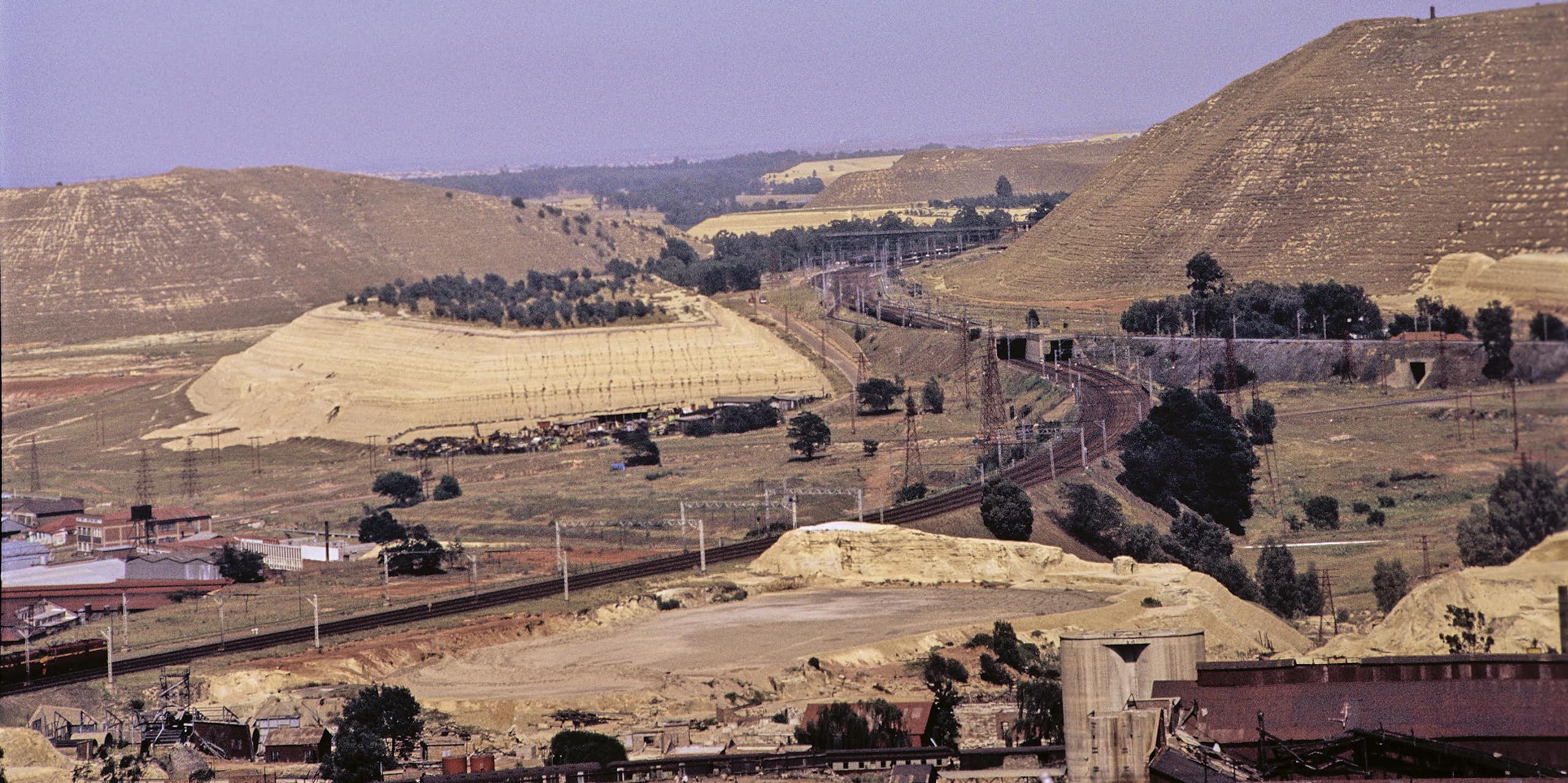 A big mound of earth next to a gold mine