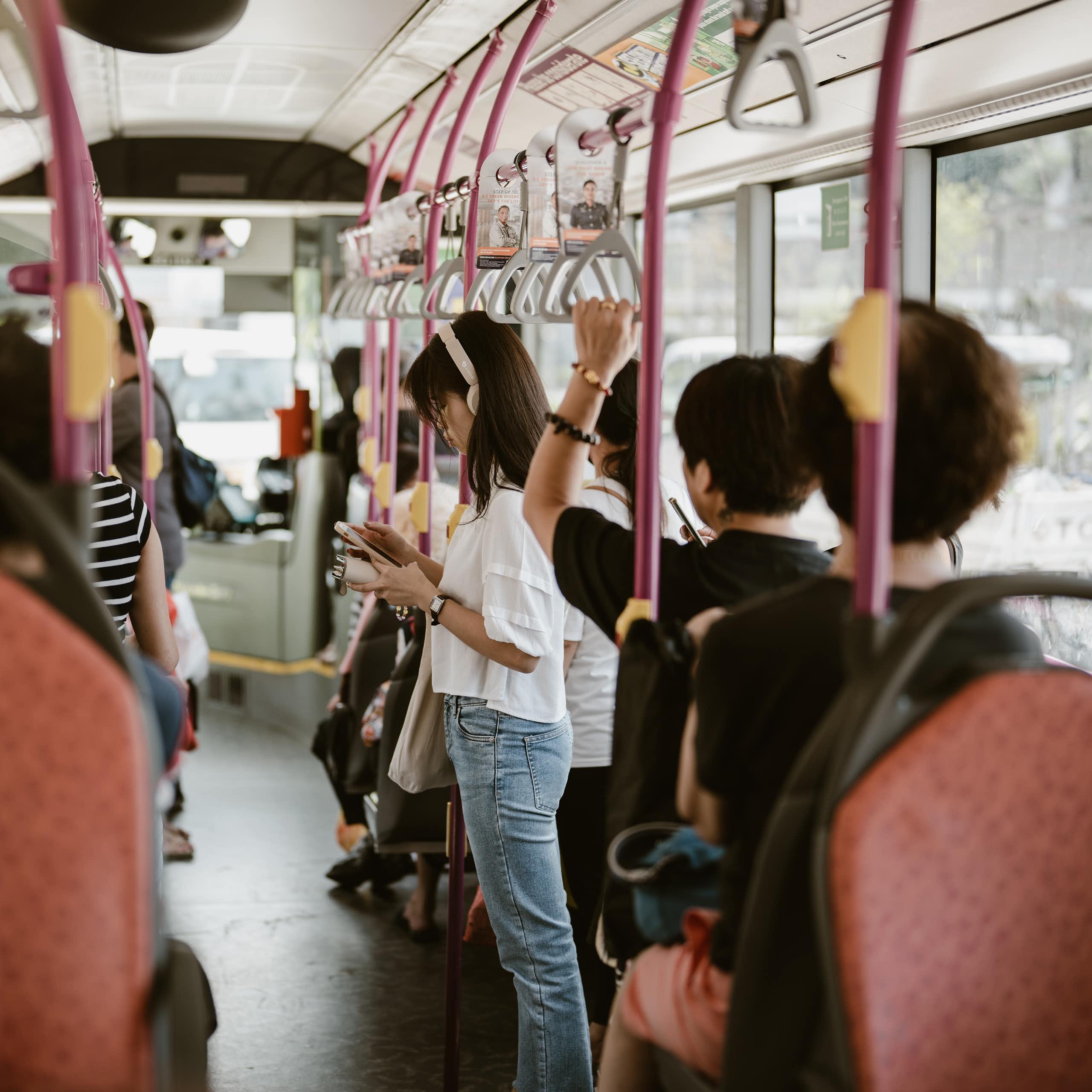 Passengers on a bus