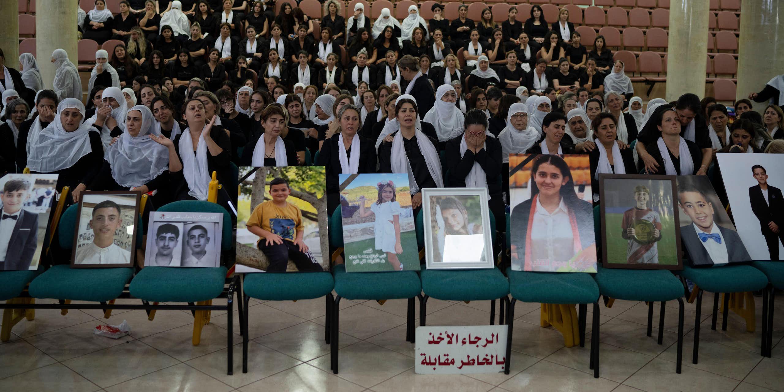 A memorial service for the 12 Golani Druze children who were killed in the July 27 attack.