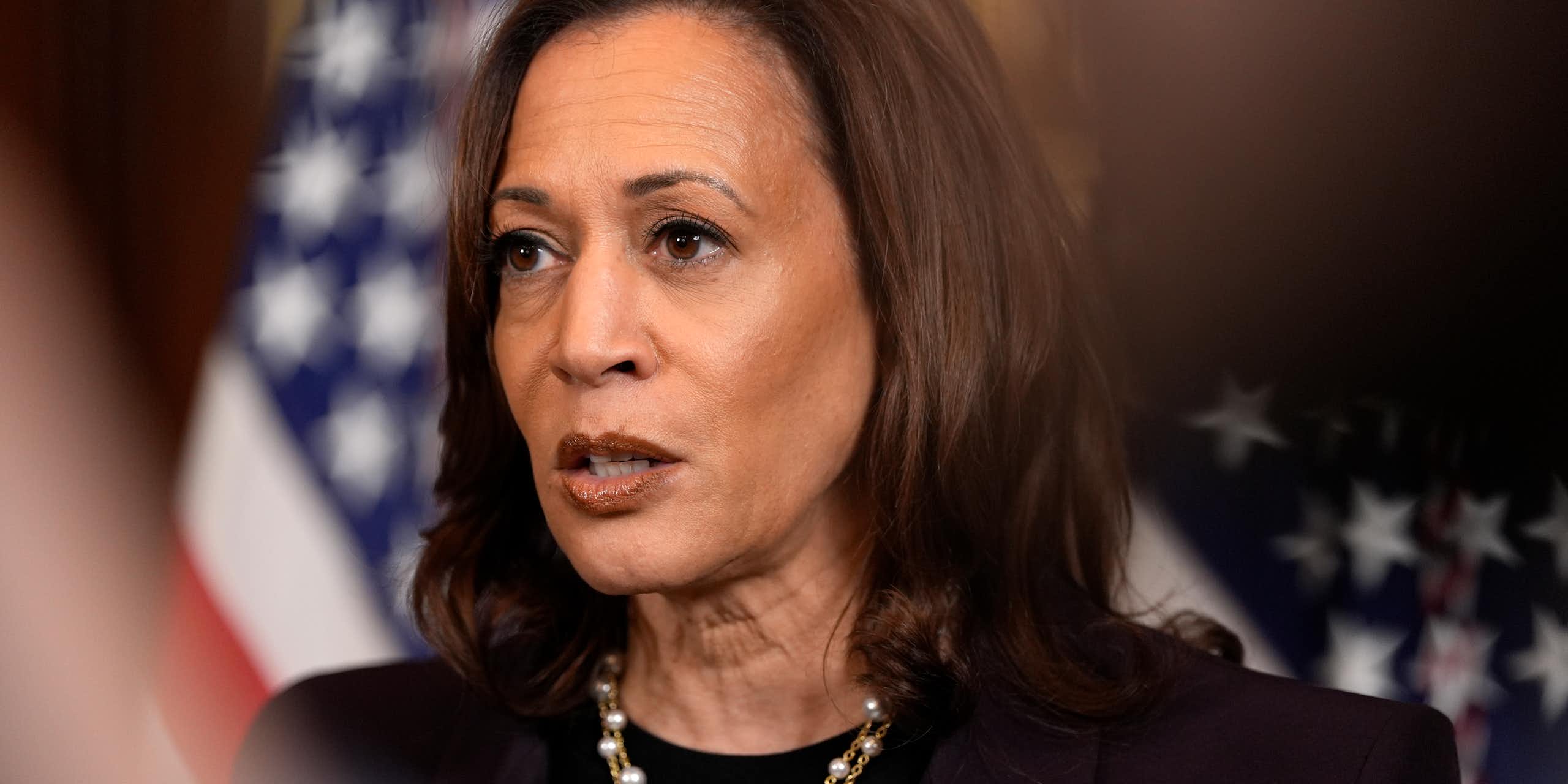A head shot of Kamala Harris.