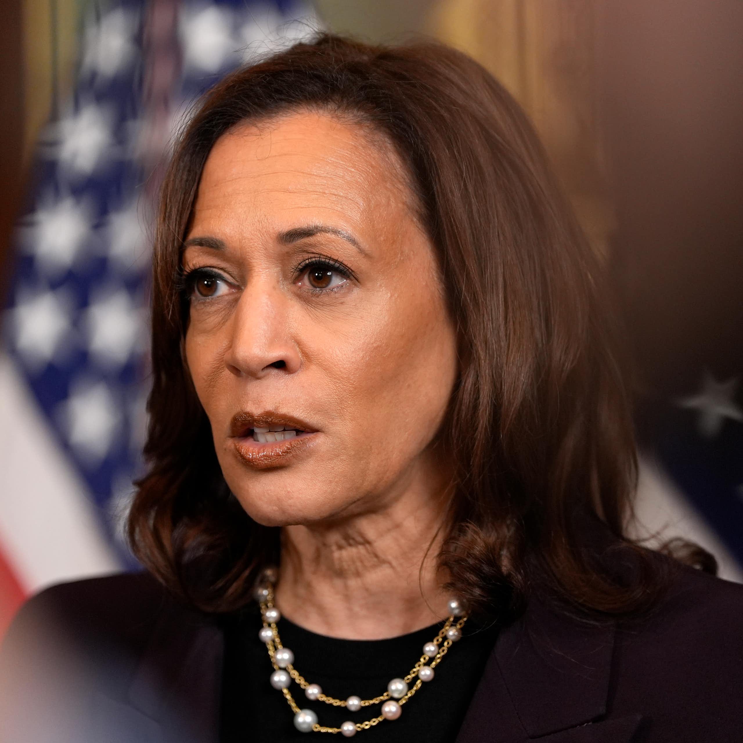 A head shot of Kamala Harris.